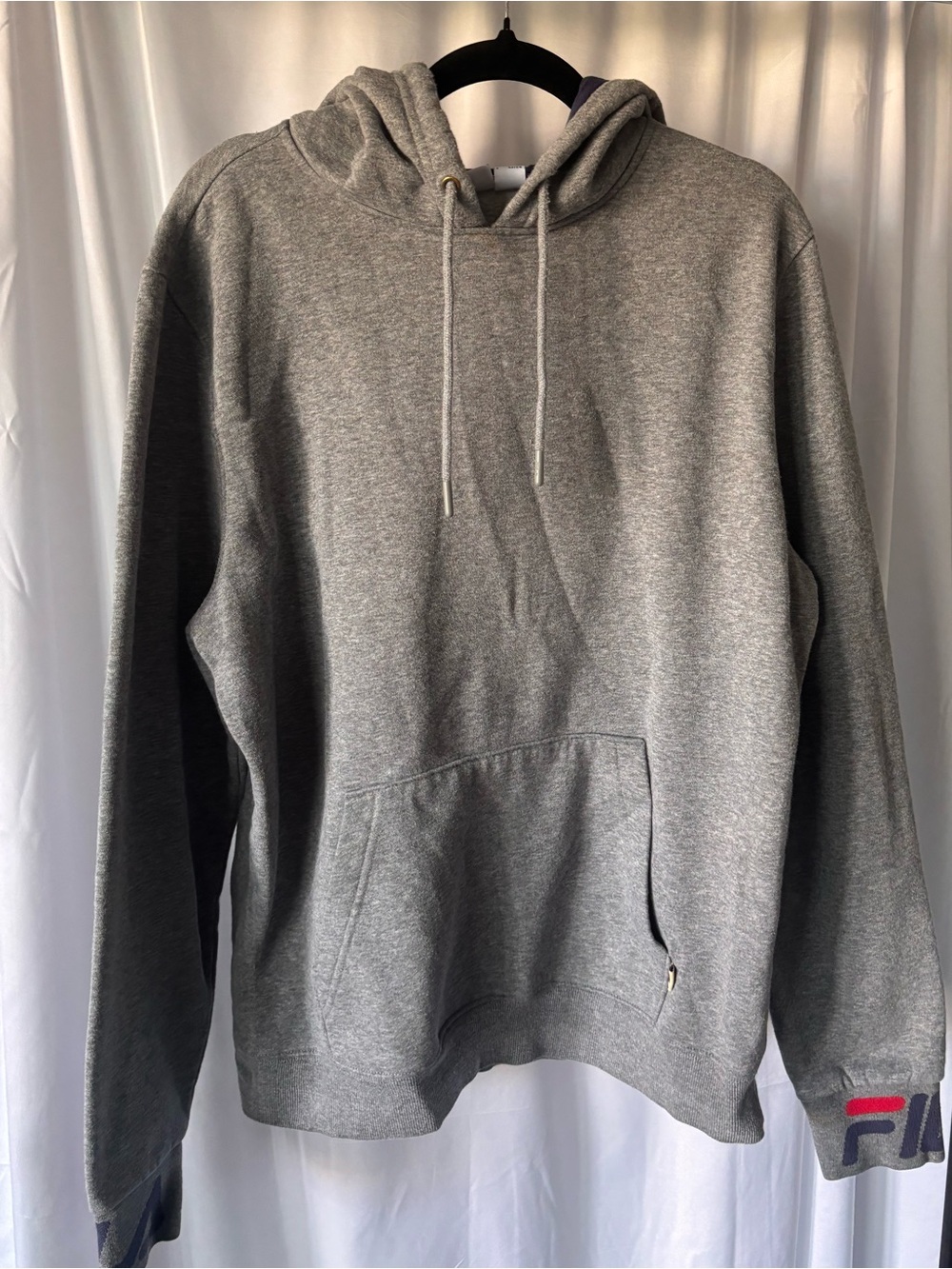 Fila Gray Pullover Hoodie with Subtle Logo